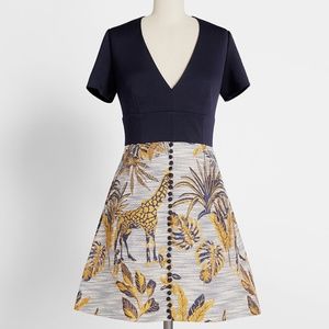 Hutch Wild Wonderment Twofer Short Sleeve Dress S